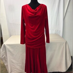 Notations Red Velvet Skirt and Top Set sz Skirt XL Top L